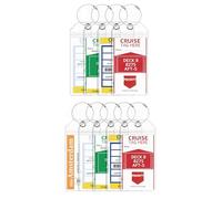 Lammcou Étiquettes de bagages pour croisières, XXL en PVC robuste et étanche, transparentes, idéales pour Aida, TUI, Mein Schiff, avec 4 bandes métalliques vissables, Luggage Tag (9, 19 * 11cm)