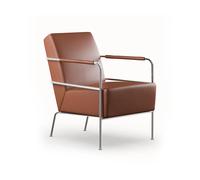 Lammhults Fauteuil Cinema Elmo Nordic cuir Cognac - base en chrome