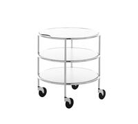 Lammhults Table roulante Chicago I Stratifié blanc-chrome
