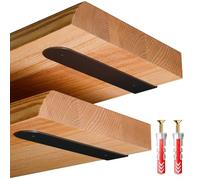 LAMO Equerre etagere metal noir 10 cm, 3 pièces - Support etagere murale, petite équerre de fixation invisible, equerre murale - Support étagère a cadres, photos, tableaux, figurines décoratives