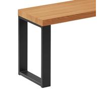 LAMO Manufaktur Banc de Salle à Manger 30x60x47 cm (l x L x h), Pied en métal modèle Simple Noir/Couleur Rustique, LSB-01-A-003-60-9005S