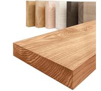 LAMO Manufaktur Étagère Bois Massif sans pièces de Fixation | Étagère 120 cm Largeur pour Salon, Bureau | Couleur: foncé, Bord: Droit | Bois Massif, Design Moderne, Belle veinure, Style Naturel