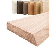 LAMO Manufaktur Étagère Bois Massif sans pièces de Fixation | Etagere 50 cm Largeur pour Salle de Bain, Couloir, Cuisine | Couleur: Brut, Bord: Naturel | Bois Massif, Design Moderne, Belle veinure