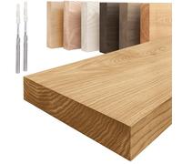 LAMO Manufaktur Étagère flottante murale bois avec fixation invisible Étagère 120 cm Couleur: rustique, Bord: droit, effet flottant