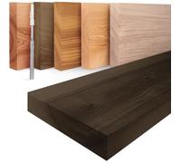 LAMO Manufaktur Étagère flottante murale bois avec fixation invisible Étagère 160 cm Couleur : noir, Bord : droit, effet flottant