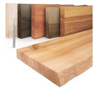 LAMO Manufaktur Étagère flottante murale bois avec fixation invisible Etagere 50 cm largeur Couleur: naturel, Bord: naturel