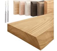 LAMO Manufaktur Étagère flottante murale bois avec fixation invisible Etagere 50 cm largeur Couleur: rustique, Bord: naturel