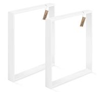 LAMO Manufaktur Lot de 2 Pieds de Table à Manger ou de Bureau, modèle Simple Massive, Profil 80x20 mm, 60x72 cm (L x H), Blanche, LTS-01-C-CC-9016