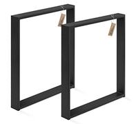 LAMO Manufaktur Lot de 2 Pieds de Table à Manger ou de Bureau, modèle Simple Massive, Profil 80x20 mm, 60x72 cm (L x H), Noire, LTS-01-C-CC-9005