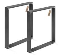 LAMO Manufaktur Lot de 2 Pieds de Table à Manger ou de Bureau, modèle Simple Medium, Profil 60x30 mm, 50x72 cm (L x H), Acier Brut, LTS-01-D-AA-0000