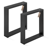 LAMO Manufaktur Lot de 2 Pieds de Table Basse, modèle Simple Massive, Profil 80x20 mm, 40x43 cm (L x H), Noir, LTS-01-C-BB-9005