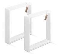 LAMO Manufaktur Lot de 2 Pieds de Table Basse, modèle Simple Massive, Profil 80x20 mm, 60x43 cm (L x H), Blanc, LTS-01-C-AA-9016