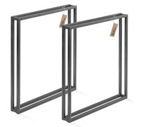 LAMO Manufaktur Pieds pour Table à Manger | Pieds de Bureau, modèle : Frame | Profil 20x20 mm | Taille 80x72 cm (L x H) | Acier Brut| 2 pièces | LTS-18-L-FF-0000