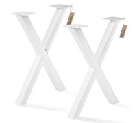 LAMO Manufaktur Pieds pour Table à Manger | Pieds de Bureau, modèle : Mark Massive | Profil 80x80 mm | Taille 60x72 cm (L x H) | Blanc| 2 pièces | LTS-03-J-EE-9016