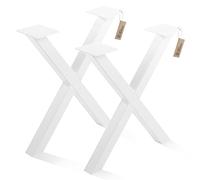 LAMO Manufaktur Pieds pour Table Basse, modèle : Mark Light | Profil 60x60 mm | Taille 40x43 cm (L x H) | Blanc| 2 pièces | LTS-03-G-CC-9016