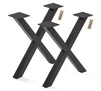 LAMO Manufaktur Pieds pour Table Basse, modèle : Mark | Profil 40x40 mm | Taille 30x43 cm (L x H) | Noir| 2 pièces | LTS-03-F-AA-9005