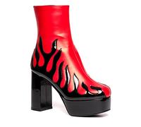 LAMODA Eternal Flame, Bateau de Cheville Femme, Black Patent Red, 39 EU