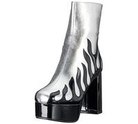 LAMODA Eternal Flame, Bateau de Cheville Femme, Black Patent Silver, 39 EU