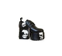 LAMODA Femme Blood, Sweat and Tears Wedges, Tête de Mort Noire, 40 EU