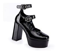LAMODA Femme Girl from Mars Chaussures de Court, Imprimé Noir, 36 EU