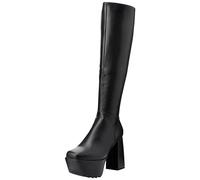 Lamoda Femme Wish Me Dead Botte Haute Jusqu'au Genou, PU Noir, 40.5 EU