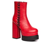 LAMODA It Was Fate, Mid Calf Bateau Femme, Red PU, 38 EU