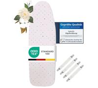 lamodo® - Housse de Planche à Repasser 120x40 cm - Housse de Repassage 100% Coton - Convient au Repassage Vapeur - Rembourrage Extra-épais + élastique et tendeur, 115-122 cm x 35-45 cm