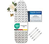 lamodo® - Housse de Planche à Repasser 150x50 cm - Housse de Repassage 100% Coton - Convient au Repassage Vapeur - Rembourrage Extra-épais + élastique et tendeur, 145-150 cm x 45-55 cm