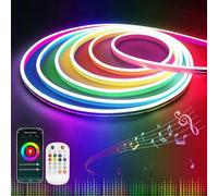 Lamomo Guirlande lumineuse LED néon RGB flexible de 2 m, lumières néon étanches 24 V, application/télécommande, lumières LED de synchronisation de musique qui changent de couleur pour d