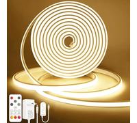 Lamomo Ruban LED COB, Blanc Naturel 2M Bandeau Led avec télécommande, IP65 étanche, Flexible, 3000K, Largeur 10mm, Dimmable, Silicone, Découpable, 24V Néon Strip pour Décoration maison, Cuisine