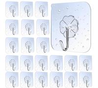 Lamondre 30 Pièces Crochet Adhésif, crochet adhesif mural transparents pour peignoir serviette manteau clés et ustensiles de cuisine