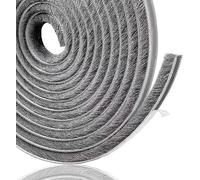 Lamondre 5m bande de brosse, Joint brosse adhésif autocollante coupe-vent et anti-poussière pour fenêtres et portes mobiles, Largeur 9mm x Hauteur 9mm, Gris
