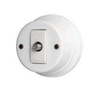 LaMorell LightDesign - Prise murale coaxiale TV/SAT F en porcelaine blanche ø88m