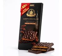 LAMO'S - Chocolat Noir Praliné Noix de Pécan | Fabriqué à Dubaï | Chocolat au Lait Suisse | Cadeau Gourmand 80 g (Pécan)