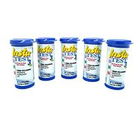 LaMotte Lot de 5 Paquets de 50 bandelettes de Test Insta Plus, Produits de Mesure pour Piscine, pour Le Chlore ou Le Brome de Piscine pH et alcalinité Totale