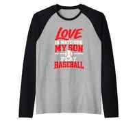 l'amour, C'est Regarder Mon Fils Jouer au Baseball, Maman, Papa Manche Raglan