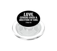 l'amour Couvre Les péchés (Pierre 4, 8), Verset biblique PopSockets PopGrip pour MagSafe