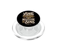 l'amour Couvre Les péchés (Pierre 4, 8), Verset biblique PopSockets PopGrip pour MagSafe