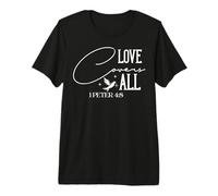 l'amour Couvre Tout 1 Pierre 4:8 - Typographie inspirante T-Shirt Haut de Gamme