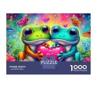 l'amour des Grenouilles Puzzle DIY Puzzle 1000 Pièces Carton Extra-Épais pour Amateurs De Famille, Jeu Amusant, Belle Décoration, Cadeau D’Anniversaire Idéal pour Tous Âges s 52x38cm/1000pcs