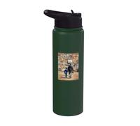 L'amour du basket entre père et fils sur un mur de graffitis Stainless Steel Insulated Water Bottle