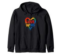 L'amour du mois de la Gay Pride gagne un cœur arc-en-ciel vintage LGBTQ+ Sweat à Capuche