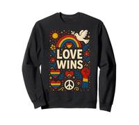 L'amour du mois de la Gay Pride gagne un cœur arc-en-ciel vintage LGBTQ+ Sweatshirt