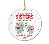 l'amour Entre Sœurs Ne Connaît Pas De Distance. Décoration De Noël A Suspendre avec Ficelle Ornement Suspendu Décoratifs Pendentif De Noël pour Salon Mariage Festival