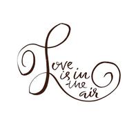l'amour est dans l'air calligraphie dessinée à la main Stickers muraux 38x50.3cm Multicolore Café