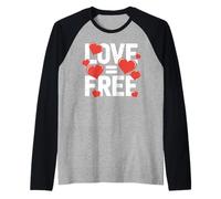 l'amour est égal à Un Message Positif Gratuit et inspirant Manche Raglan