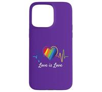 l'amour est l'amour Heartbeat Rainbow LGBT Gay Pride Coque pour iPhone 15 Pro Max