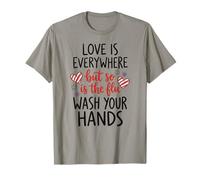 l'amour est Partout, mais la Grippe Aussi, lavez-Vous Les Mains, infirmière T-Shirt