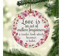 l'amour Est Un Acte De Pardon sans Fin Un Regard Tendre Qui Devient Une Habitude Décoration Noël Pendentif Porcelaine Suspendre Suspendu pour Maison Magasins Fête 7.3Cm