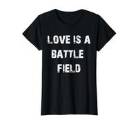 l'amour est Un Champ de Bataille T-Shirt Graphique avec Valeur, Femme, Noir, S